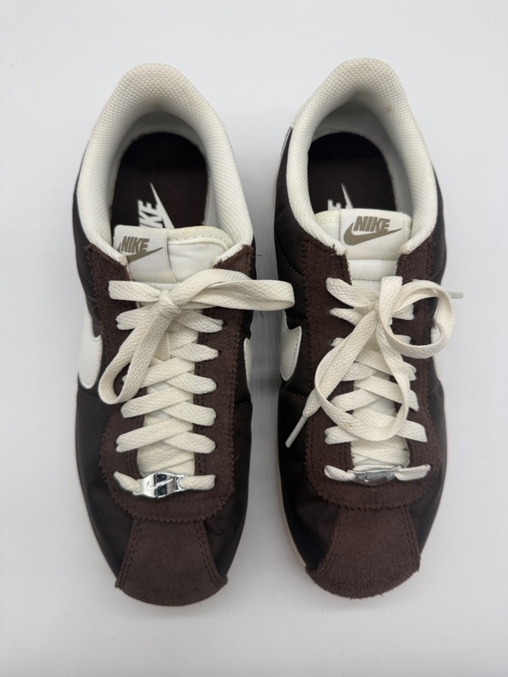 Nike Cortez Sneakers Shoes in Baroque Brown White Swoosh Size 9 - Picture 5 of 11
